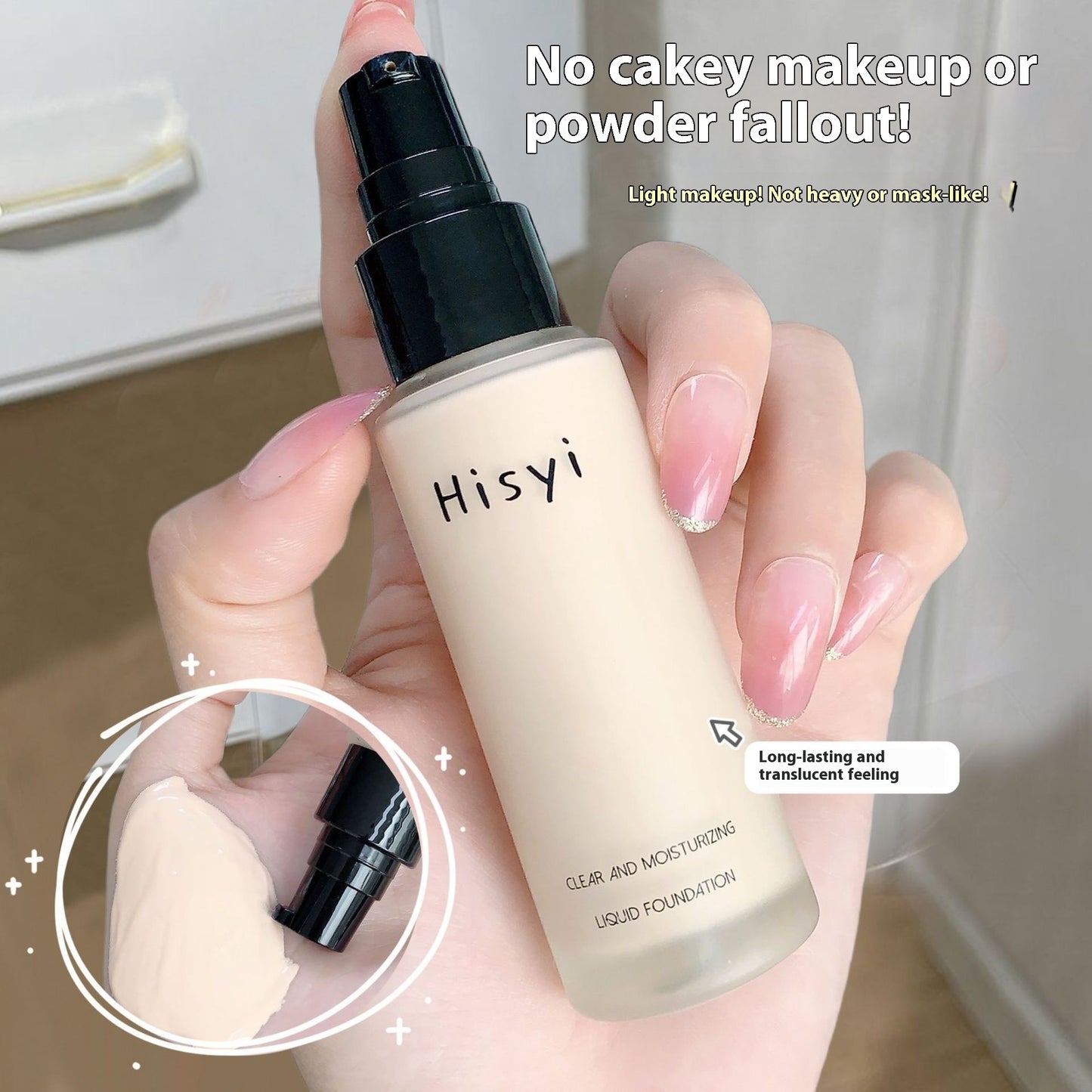 Flawless Coverage Liquid Foundation – Lightweight, Waterproof, Brightening Concealer