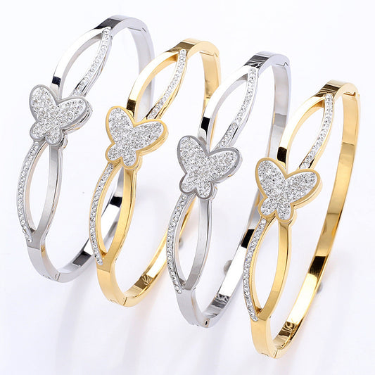 Women's 3D Butterfly Bracelet – Elegant Stainless Steel Chain Bracelet for Girls & Women  Minimalist Butterfly Jewelry