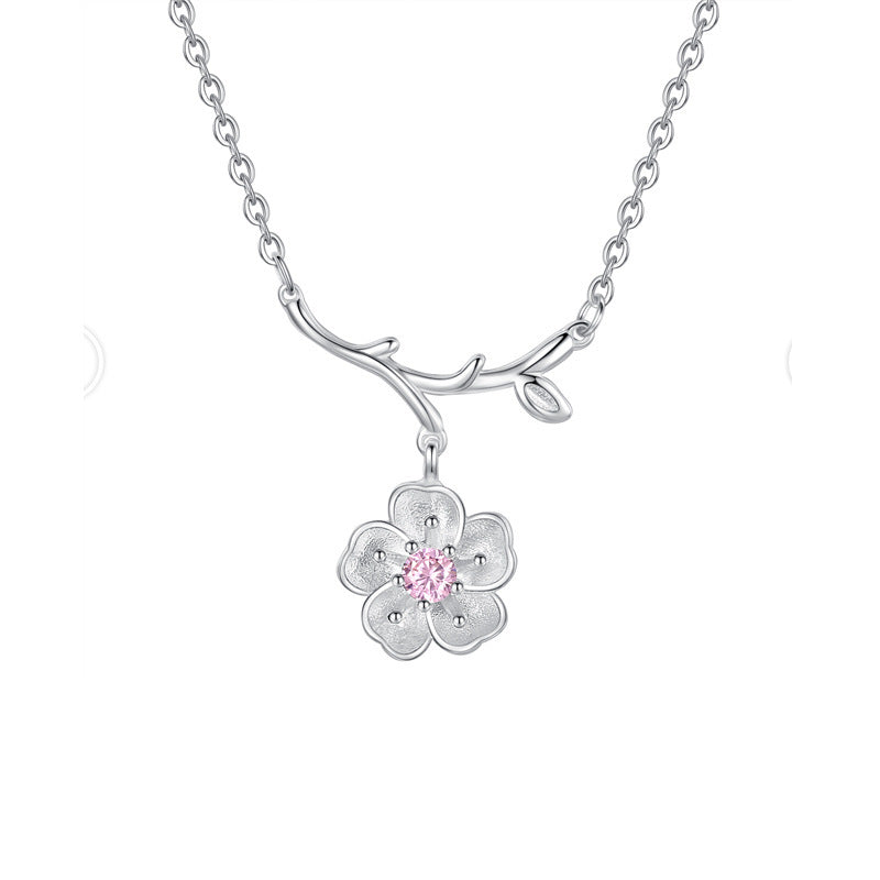 Elegant S925 Sterling Silver Flower Clavicle Necklace – Delicate Jewelry for Women