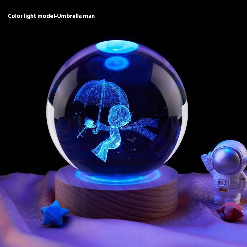Creative Crystal Ball Night Lamp – Bedside & Home Decoration