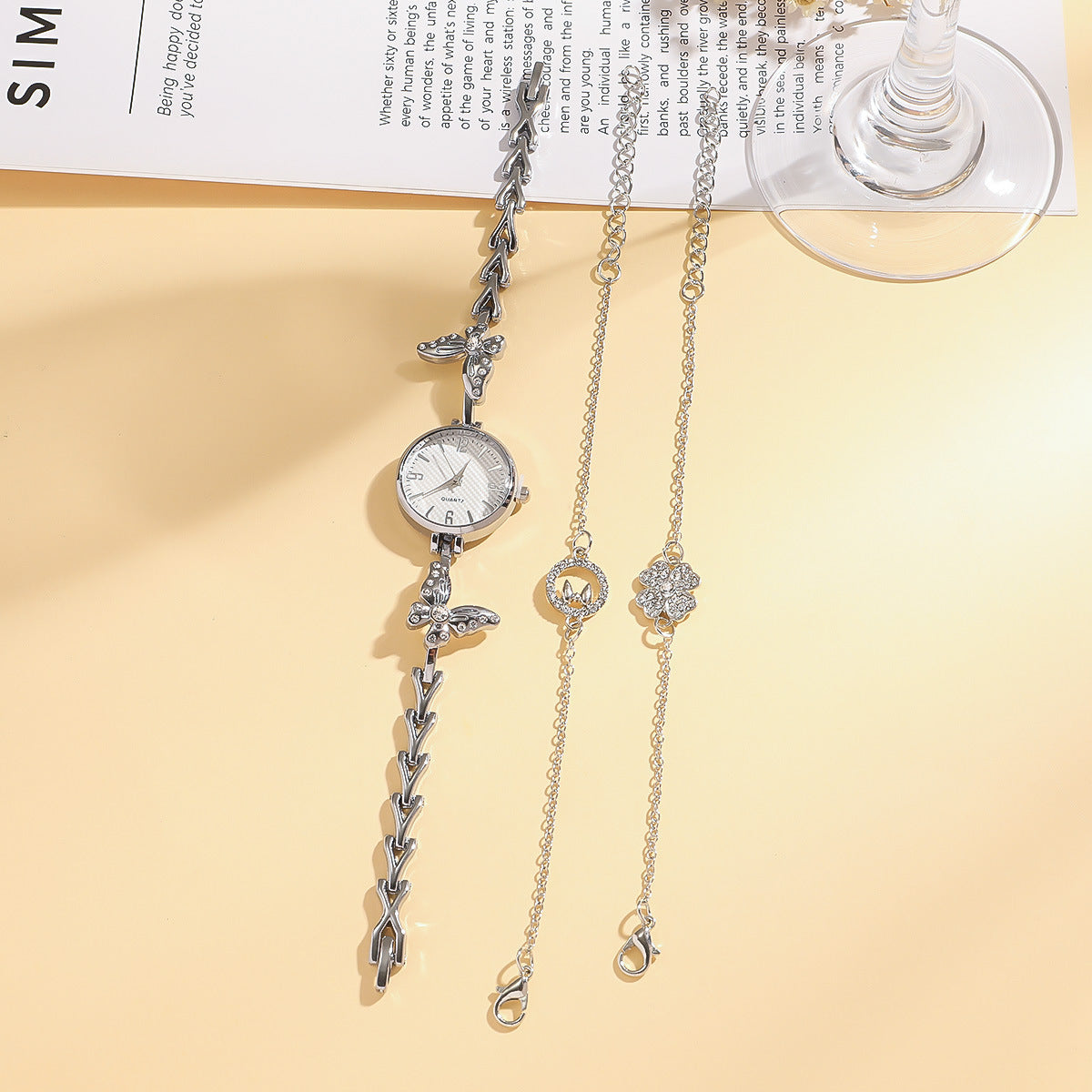 Mori Style Diamond Temperament Bracelet Set – Elegant Boho Jewelry for Women