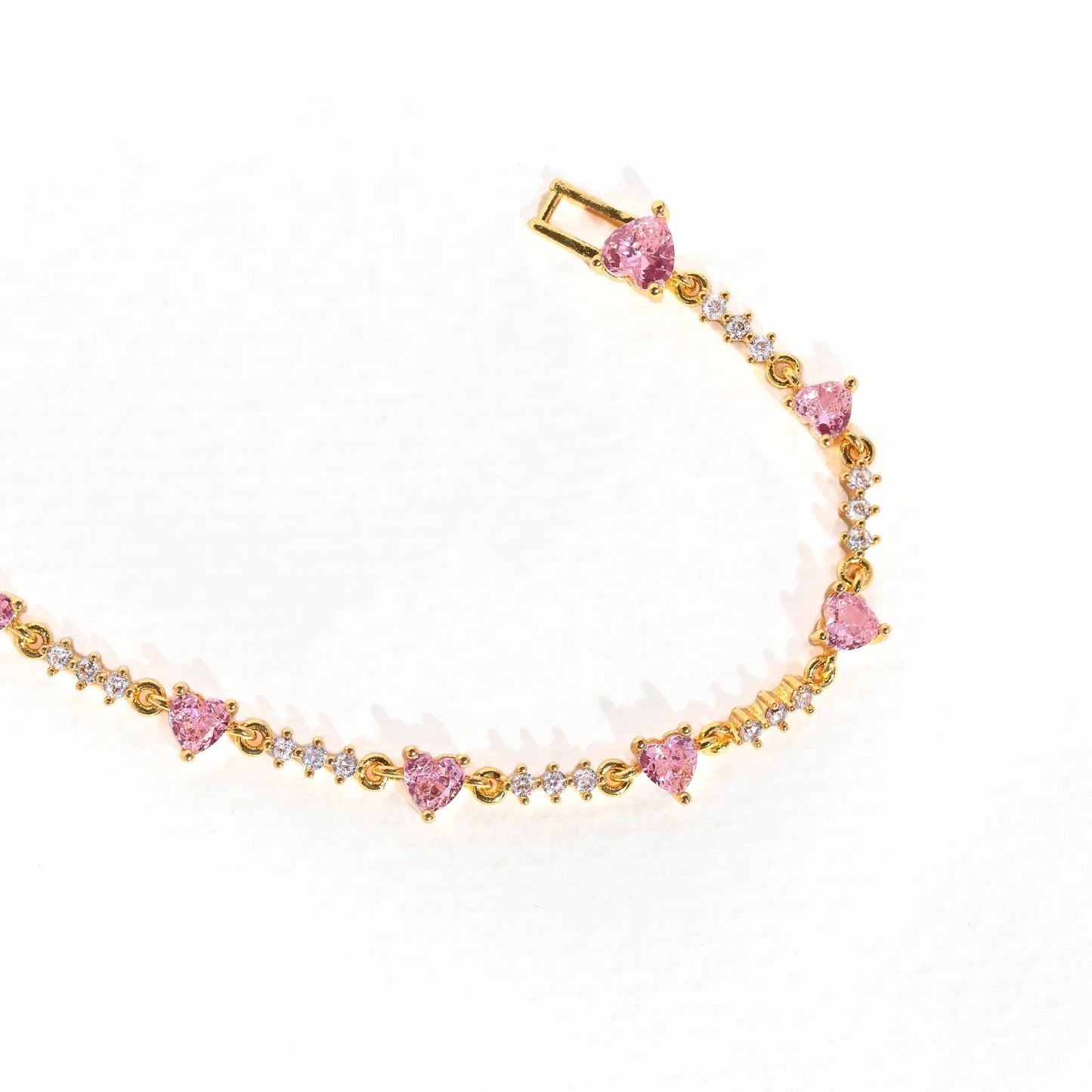 Sweet Bow Heart Rhinestone Chain Bracelet – Y2K Inspired Valentine's Day Fashion