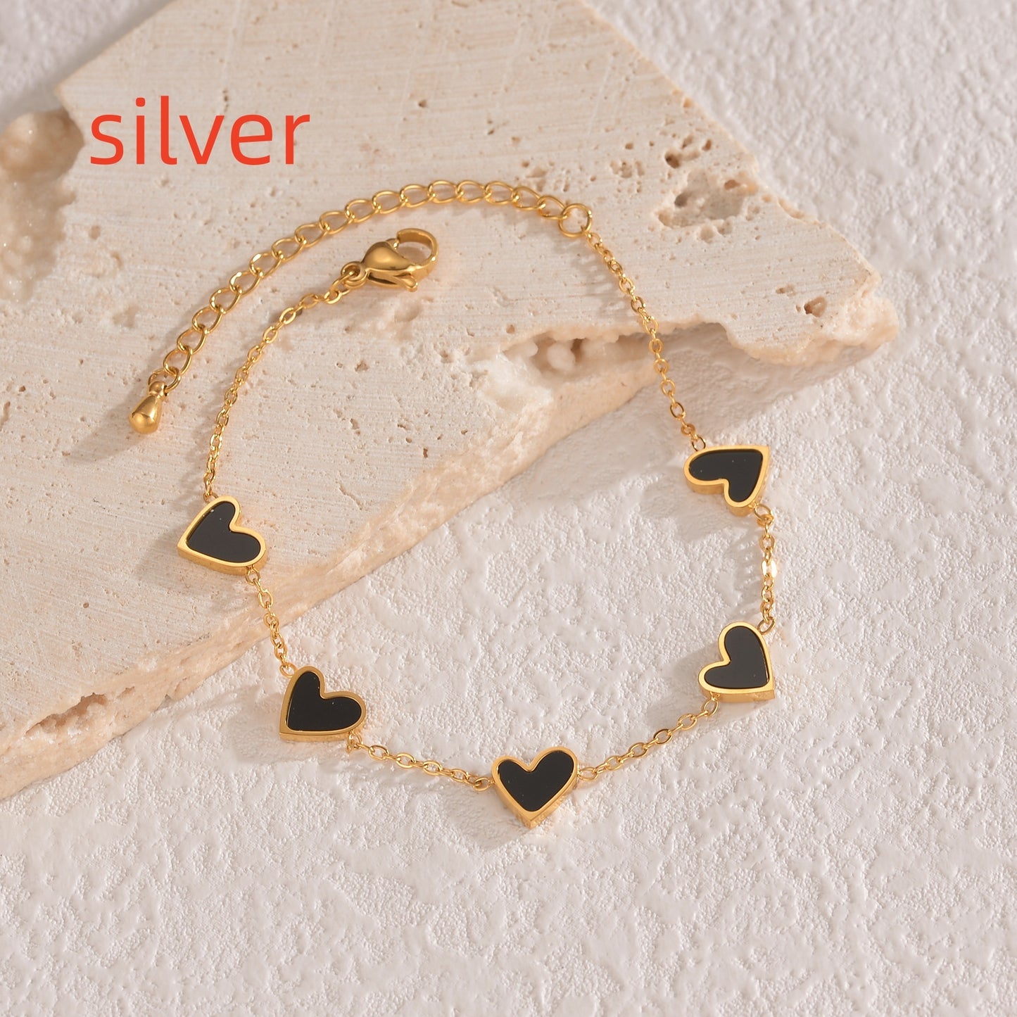 Stainless Steel Dripping Heart Love Bracelet – Romantic Valentine's Day Gift