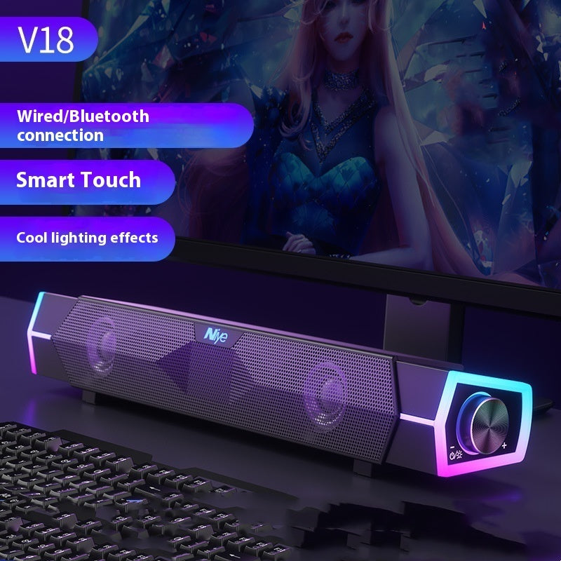 4D Bluetooth Computer Soundbar Dual Speaker Subwoofer Stereo Surround Sound Loudspeaker for Laptop PC Notebook