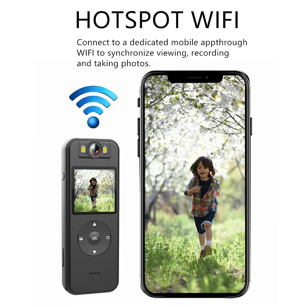 4K WiFi Outdoor Sports Action Camera – 180° Rotating Lens, Magnetic Clip, Wireless Recording & Waterproof Design for Cycling, Driving, and Motorcycle Riding