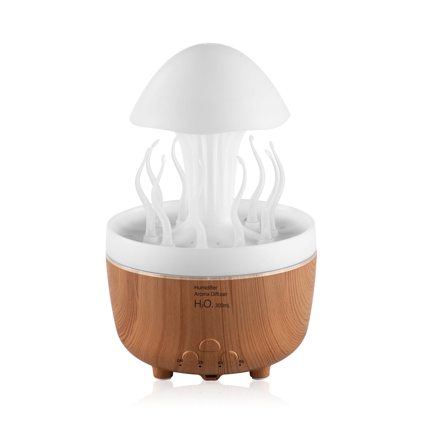 Jellyfish Raindrop Aroma Diffuser – Colorful LED Humidifier with Simulated Raindrops, Rotating Night Lamp, Aromatherapy Mist Maker for Bedroom, Living Room & Office