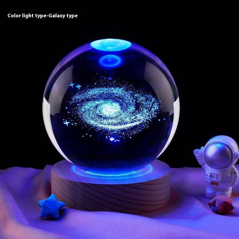 Creative Crystal Ball Night Lamp – Bedside & Home Decoration