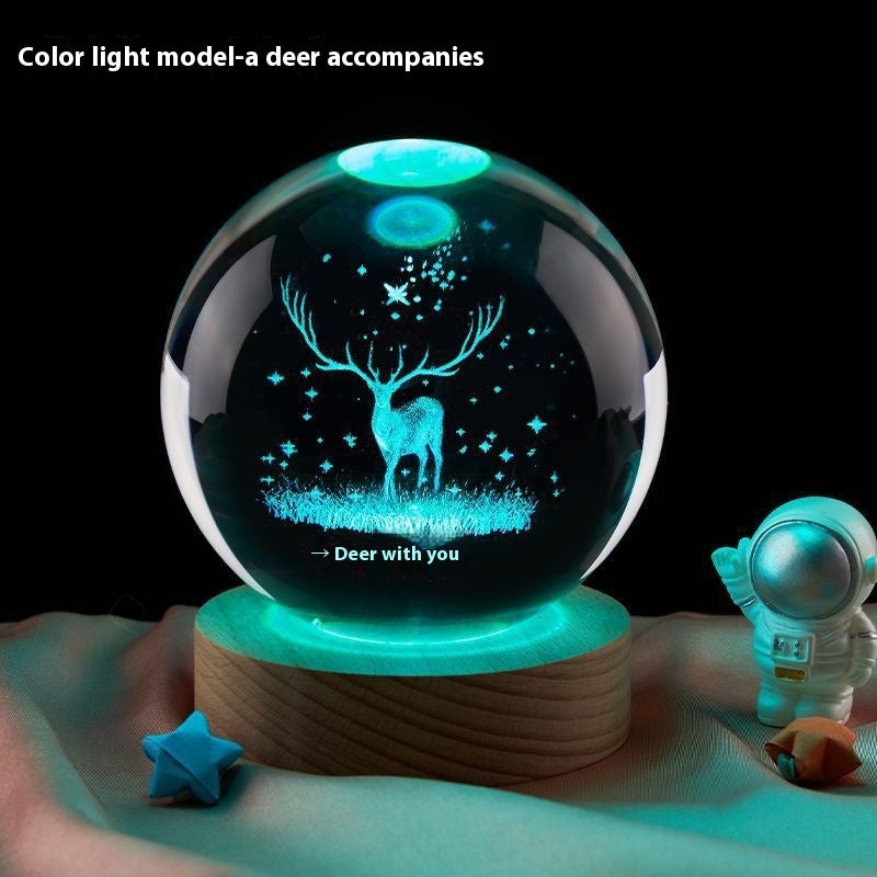 Creative Crystal Ball Night Lamp – Bedside & Home Decoration