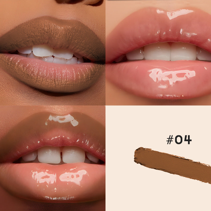 2-in-1 Matte Lip Liner and Transparent Moisturizing Lip Gloss Duo