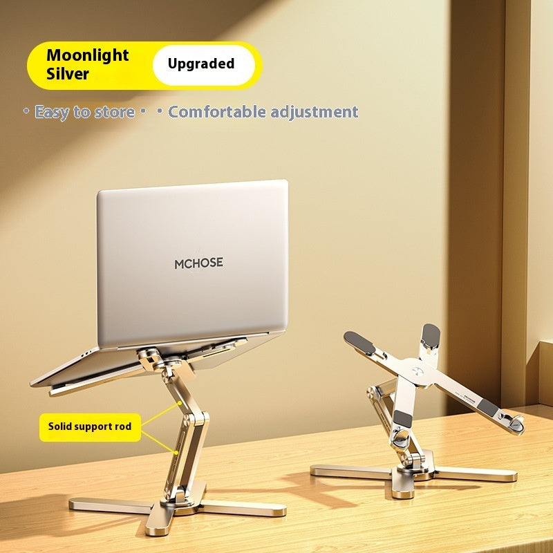 360° Rotating Foldable Aluminum Laptop Stand – Adjustable Height Notebook Holder with Heat Dissipation & Stable Triangular Support