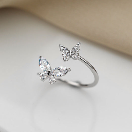 Women’s S925 Sterling Silver Butterfly Ring – Delicate Design