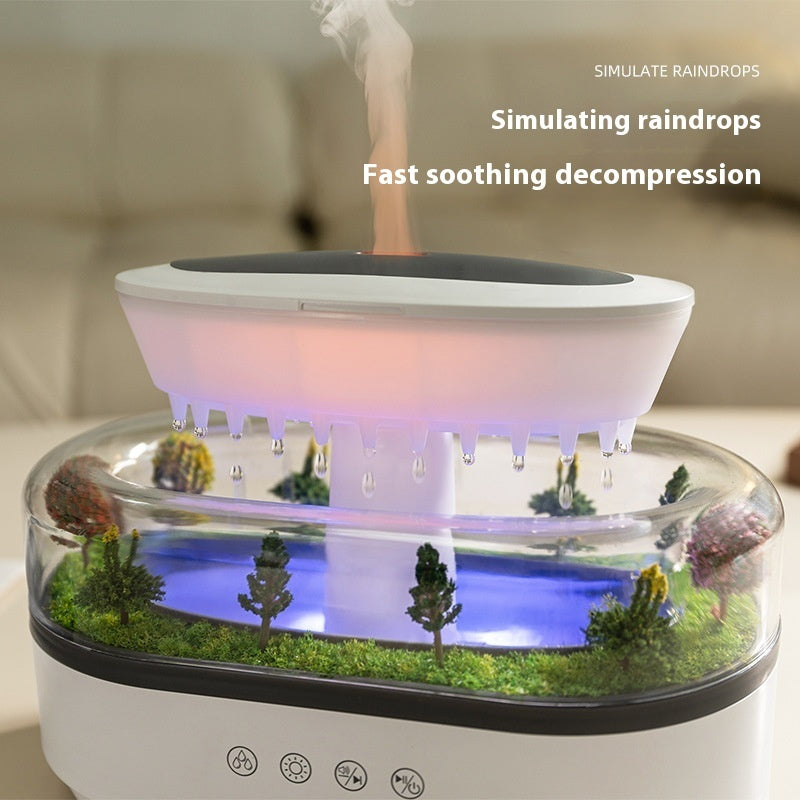 Mini Aromatherapy Humidifier – Quiet Raindrop Diffuser with White Noise for Home, Office & Yoga, Perfect Gift for Bedroom or Desk