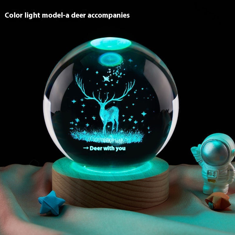 Creative Crystal Ball Night Lamp – Bedside & Home Decoration