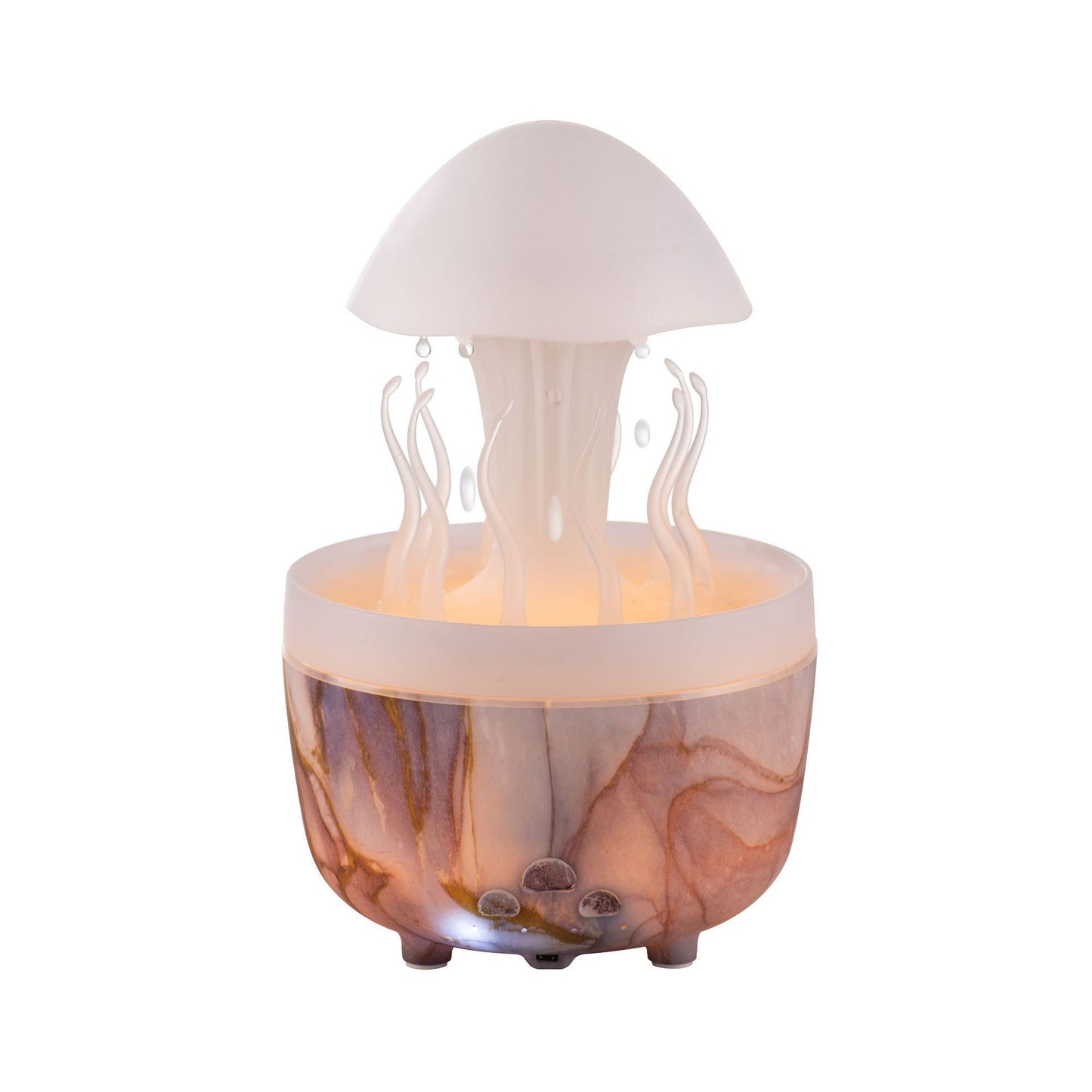 Jellyfish Raindrop Aroma Diffuser – Colorful LED Humidifier with Simulated Raindrops, Rotating Night Lamp, Aromatherapy Mist Maker for Bedroom, Living Room & Office