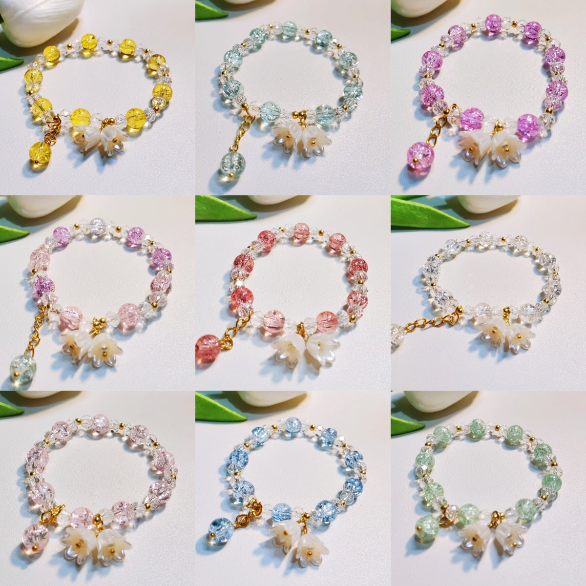 Simple Colorful Glaze Lily Bracelet – Trendy & All-Match Design