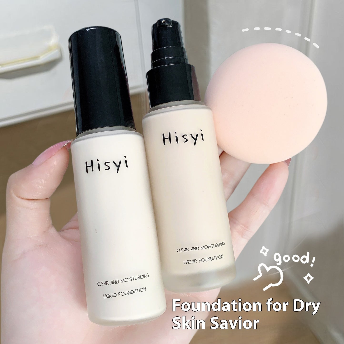Flawless Coverage Liquid Foundation – Lightweight, Waterproof, Brightening Concealer