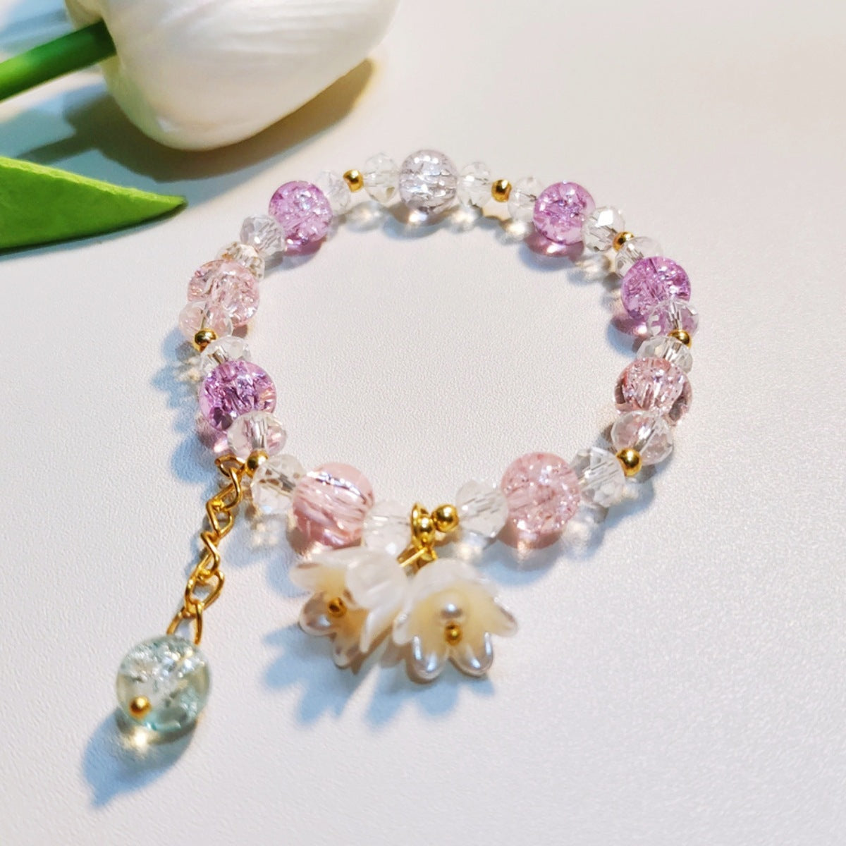 Simple Colorful Glaze Lily Bracelet – Trendy & All-Match Design