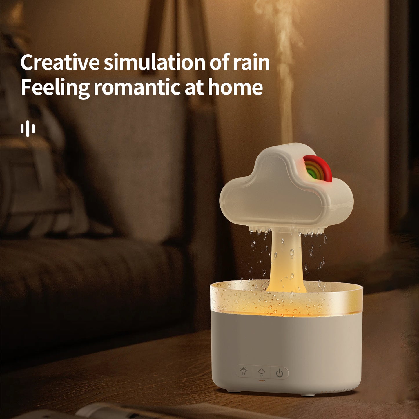 Rainbow Cloud Humidifier – 500ML Ultrasonic LED Air Mist Fogger for Home, Bedroom & Office