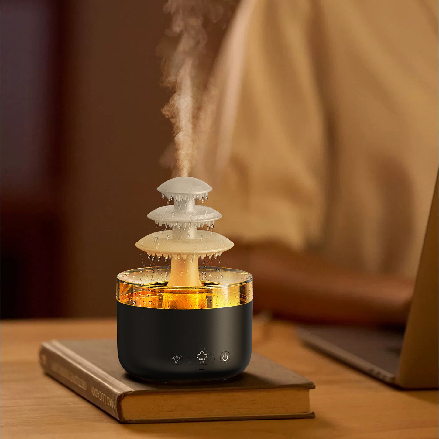 Cloud Rain USB Air Humidifier – Essential Oil Diffuser with Colorful LED Lights, Ultra-Quiet Mist for Home & Office