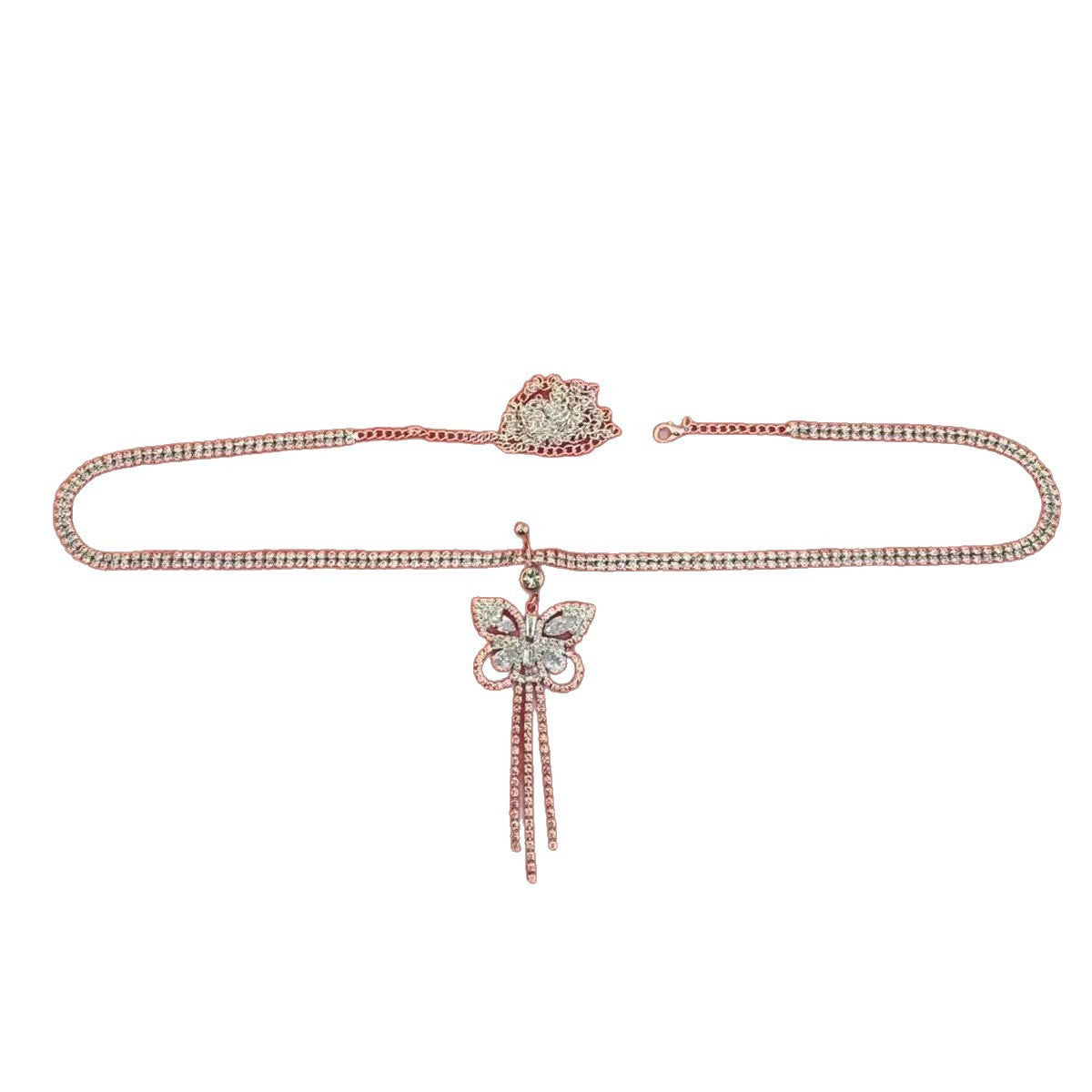 Rhinestone Tassel Belly Ring Waist Chain – Heart, Star & Butterfly Navel Piercing Body Jewelry for Women