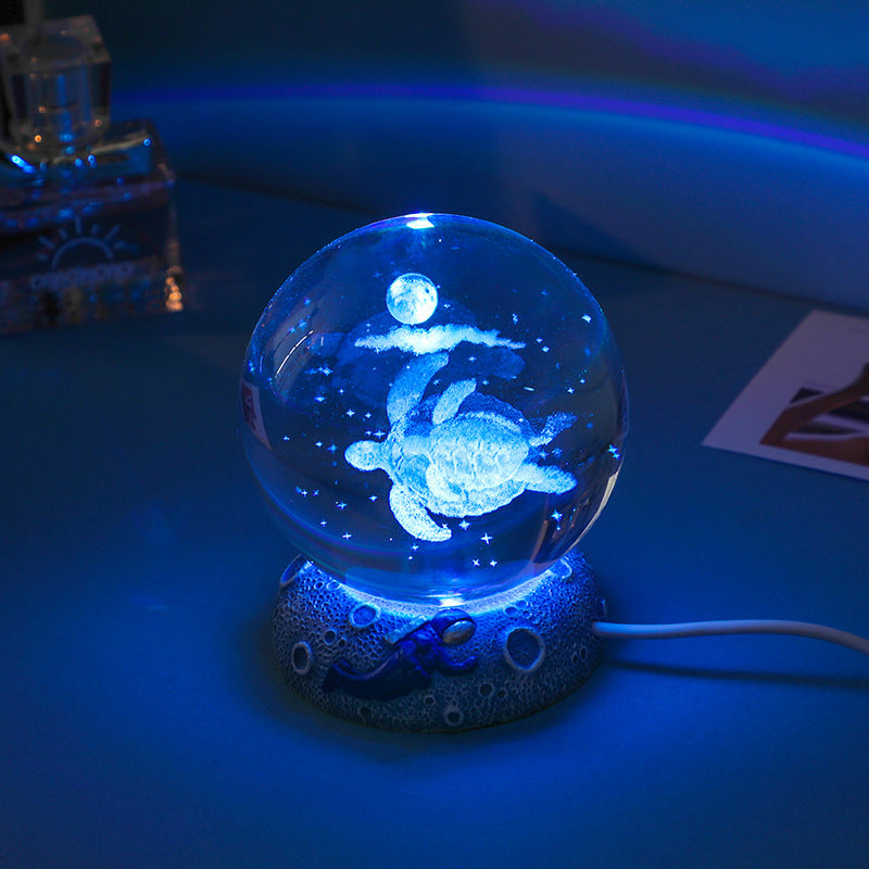 Luminous Crystal Ball with Resin Base – Home & Desk Decoration