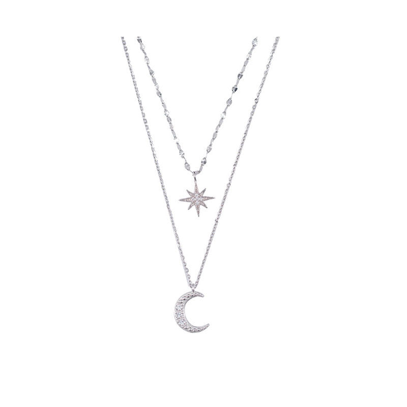 Creative Retro Simple Moon & Love Pendant Necklace for Women