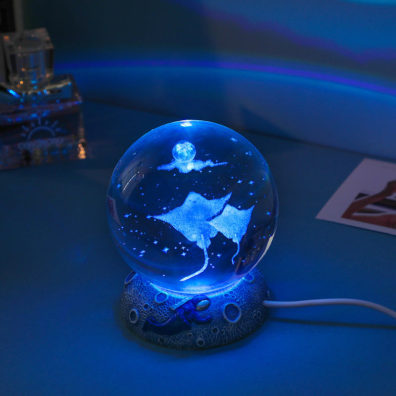 Luminous Crystal Ball with Resin Base – Home & Desk Decoration