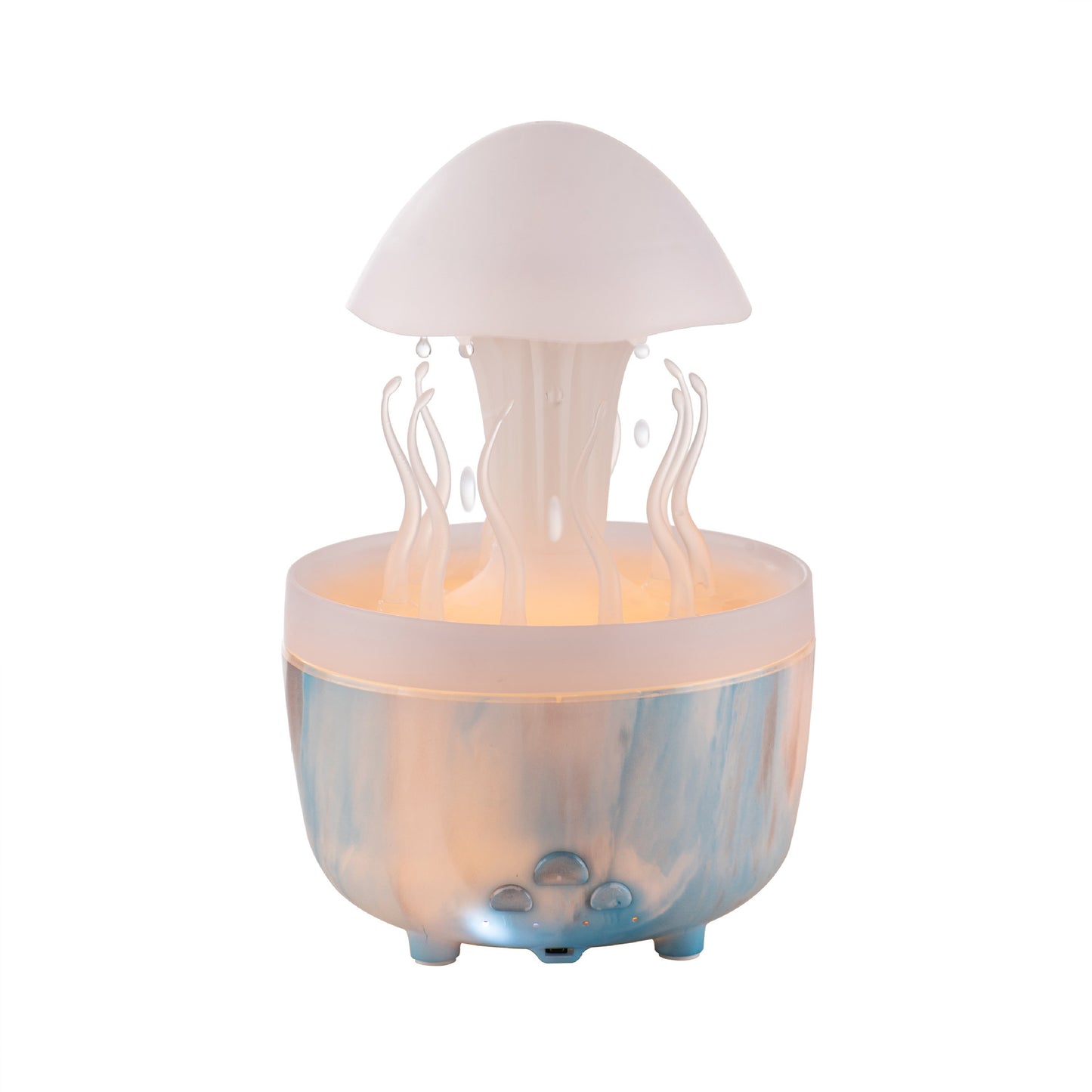 Jellyfish Raindrop Aroma Diffuser – Colorful LED Humidifier with Simulated Raindrops, Rotating Night Lamp, Aromatherapy Mist Maker for Bedroom, Living Room & Office