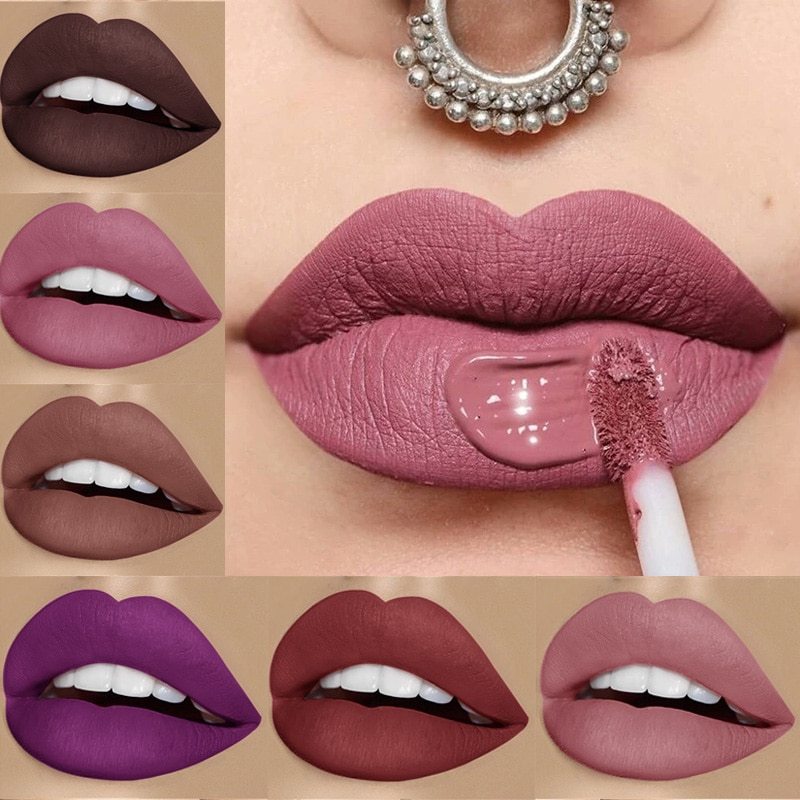 QIBEST Matte Non-Stick Lip Gloss – Long-Lasting & Waterproof