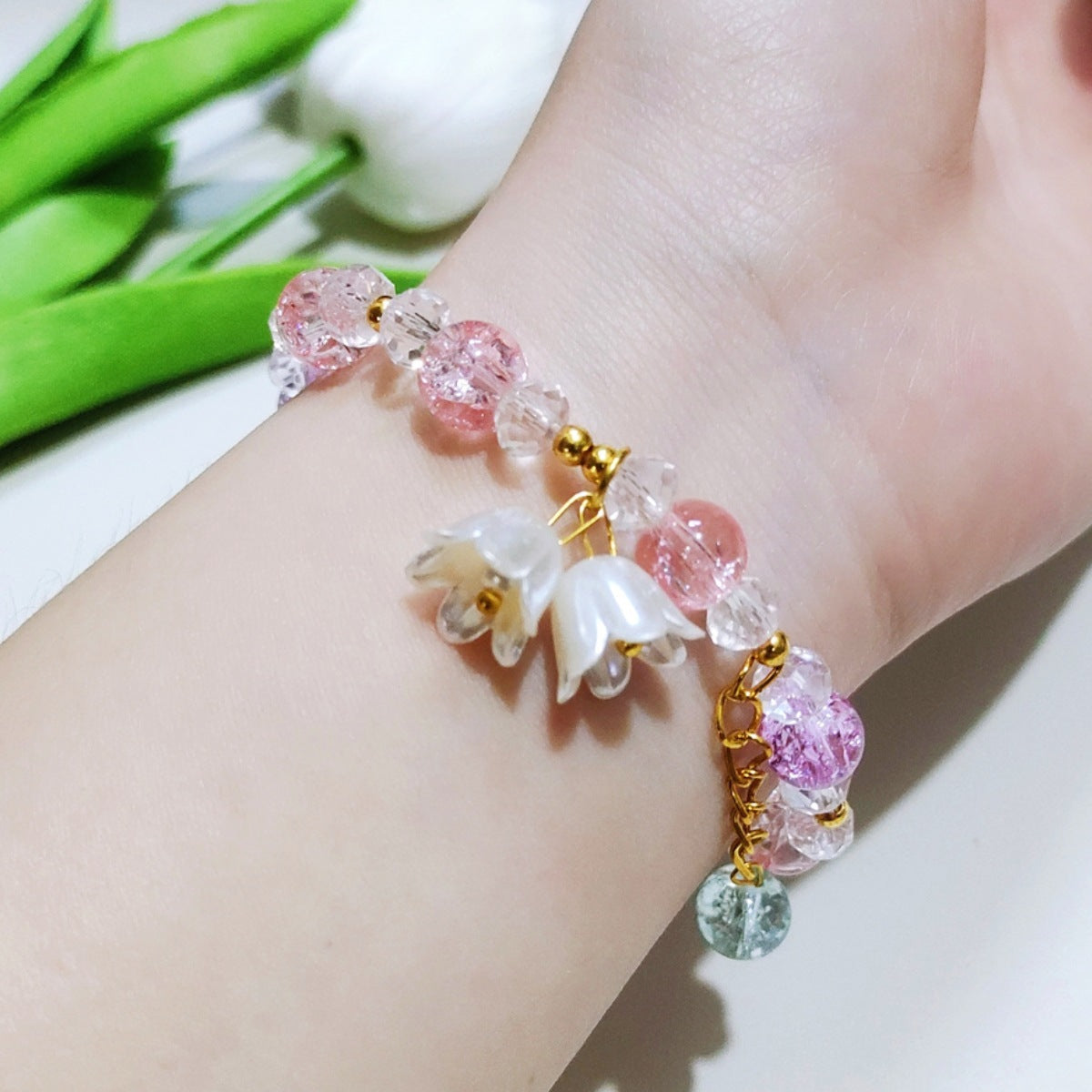 Simple Colorful Glaze Lily Bracelet – Trendy & All-Match Design