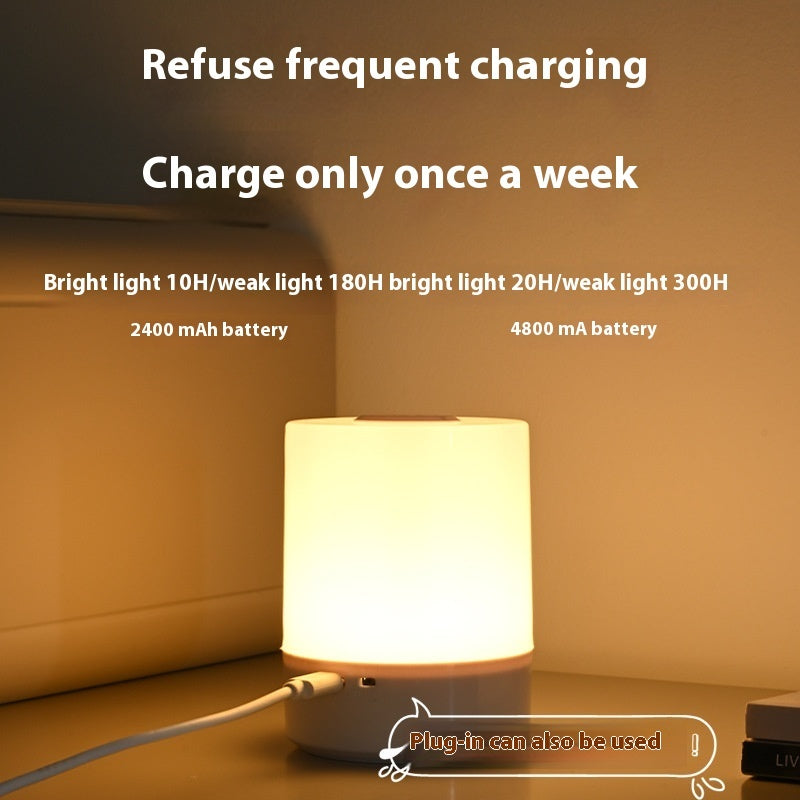Touch Bedside Lamp – Dimmable 3-Color LED Night Light, USB Portable, Mini Table Lamp for Bedroom & Desk