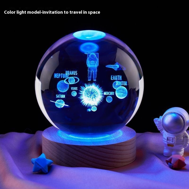 Creative Crystal Ball Night Lamp – Bedside & Home Decoration