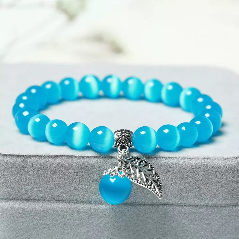 Iridescent Opal Crystal Single Loop Bracelet