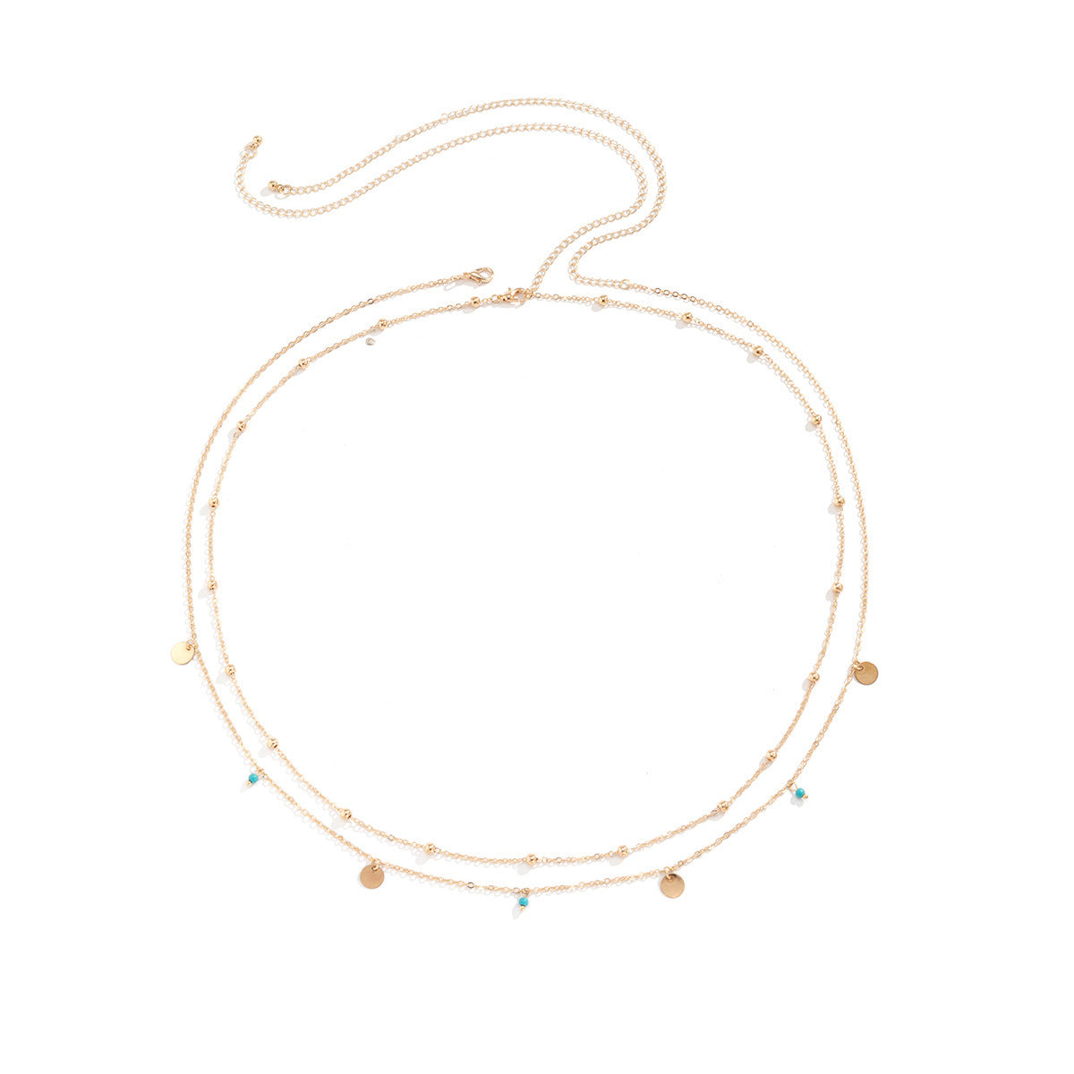 Sexy Turquoise Sequin Pendant Waist Chain – European & American Style Body Jewelry