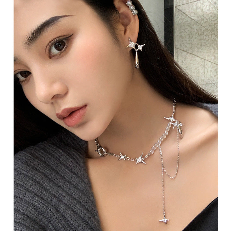 Star Awn Diamond Pendant Necklace – Dainty Water Drop Design