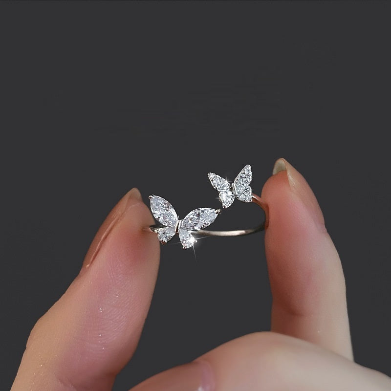 Women’s S925 Sterling Silver Butterfly Ring – Delicate Design