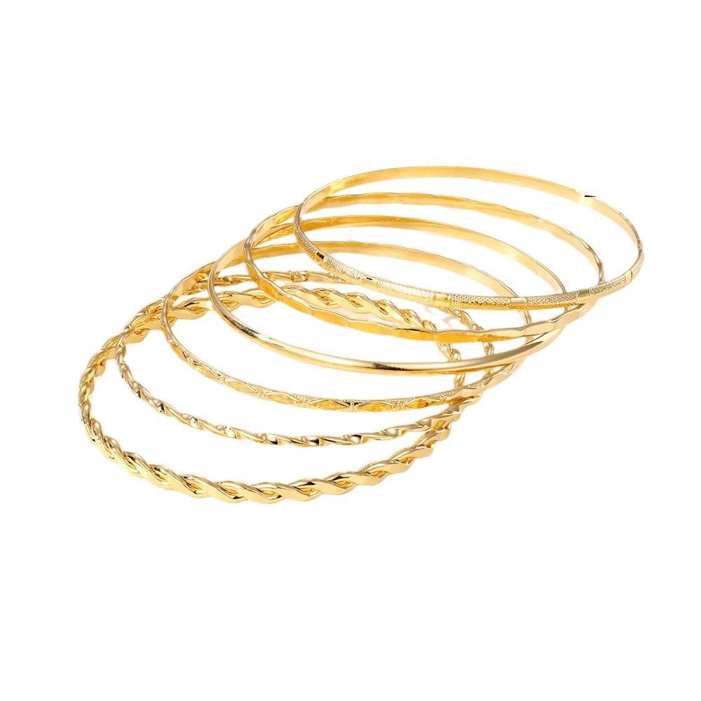 5-7pcs Creative Twisted Hip Hop Style Bracelet Set – Simple & Stylish Accessories for Women