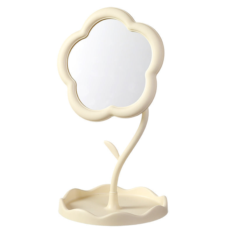 Portable Floral Desktop Makeup Mirror – Cute Sunflower Design, Detachable HD Vanity Mirror for Bathroom & Bedroom