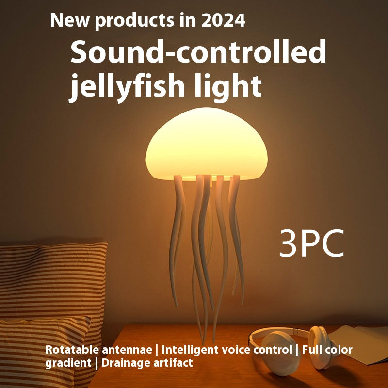 LED Jellyfish Mood Lamp – Portable Night Light & Smart Table Lamp for Bedside or Desk Decor