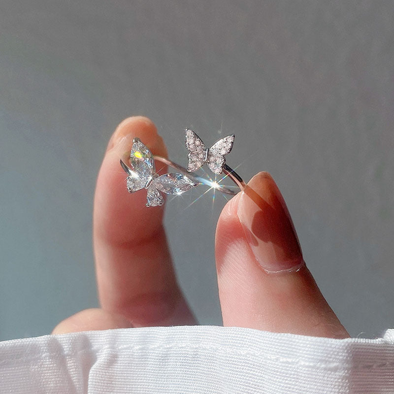 Women’s S925 Sterling Silver Butterfly Ring – Delicate Design