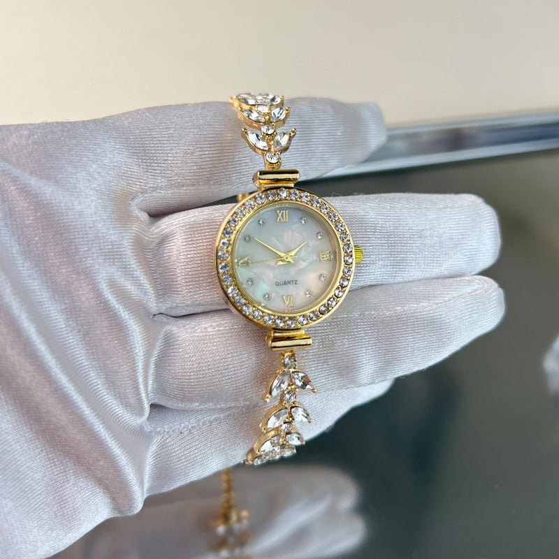 Affordable Luxury Diamond Quartz Watch with Adjustable Bracelet – Elegant Women's Timepiece