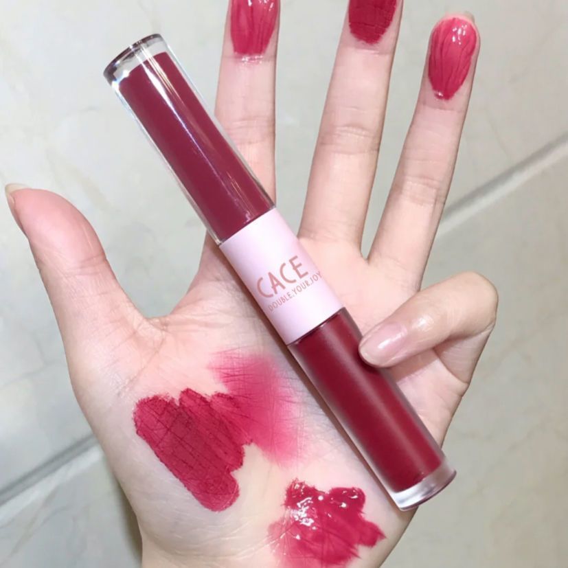 "Double-Headed Lip Lacquer – Long-Lasting & Moisturizing Liquid Lipstick with Gloss and Color in One"