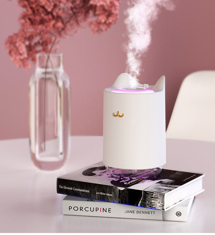 Mini USB Humidifier Night Light – Desktop Bedroom & Office Air Moisturizer, Quiet USB-Powered Column Design