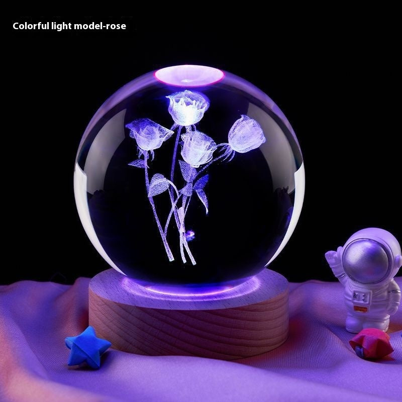 Creative Crystal Ball Night Lamp – Bedside & Home Decoration