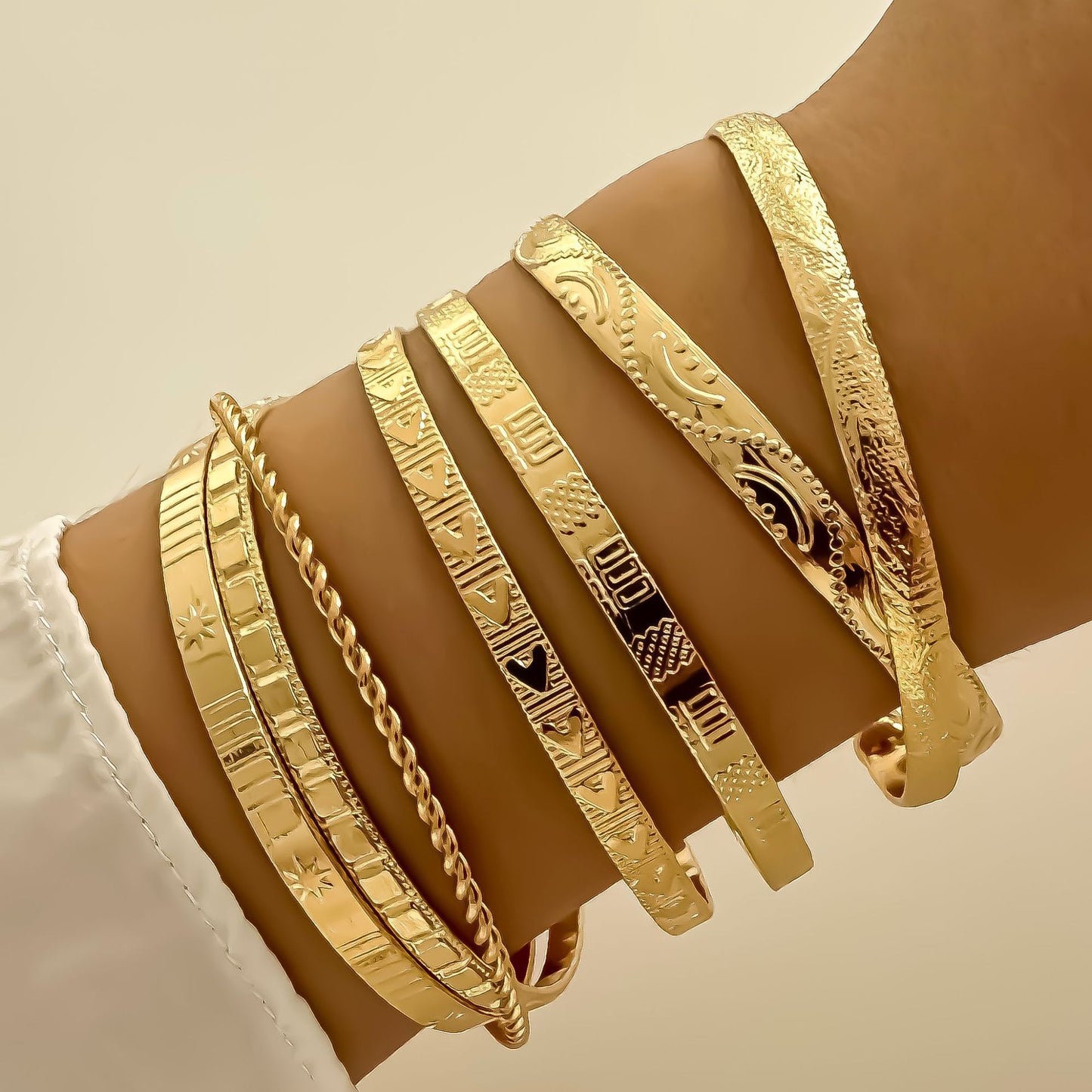 5-7pcs Creative Twisted Hip Hop Style Bracelet Set – Simple & Stylish Accessories for Women