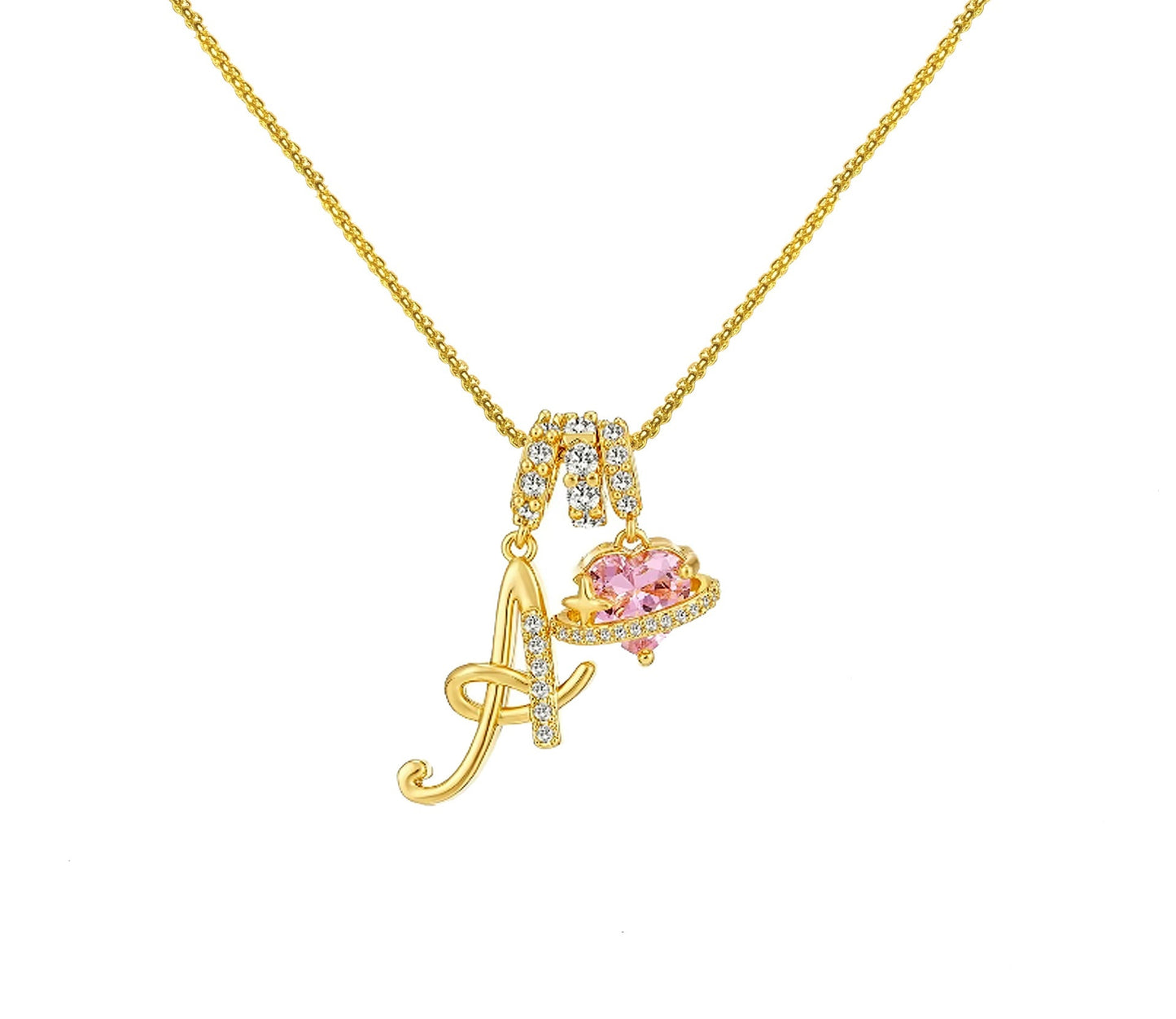 Copper Alphabet Necklace – Dopamine 26 English Letter Pendant, Personalized Jewelry