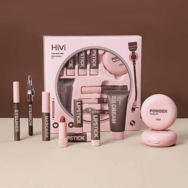 "Glue Record Beauty Gift Set – Limited Edition Lipstick & Powder Makeup Kit for Women"
