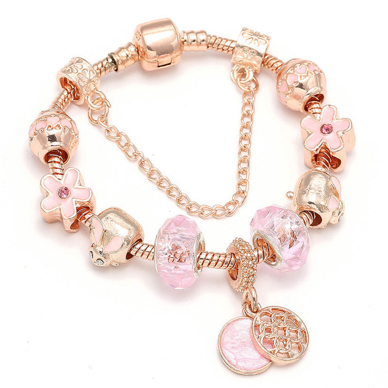 Rose Gold Geometric Love Bracelet – Fashion Jewelry for Women
