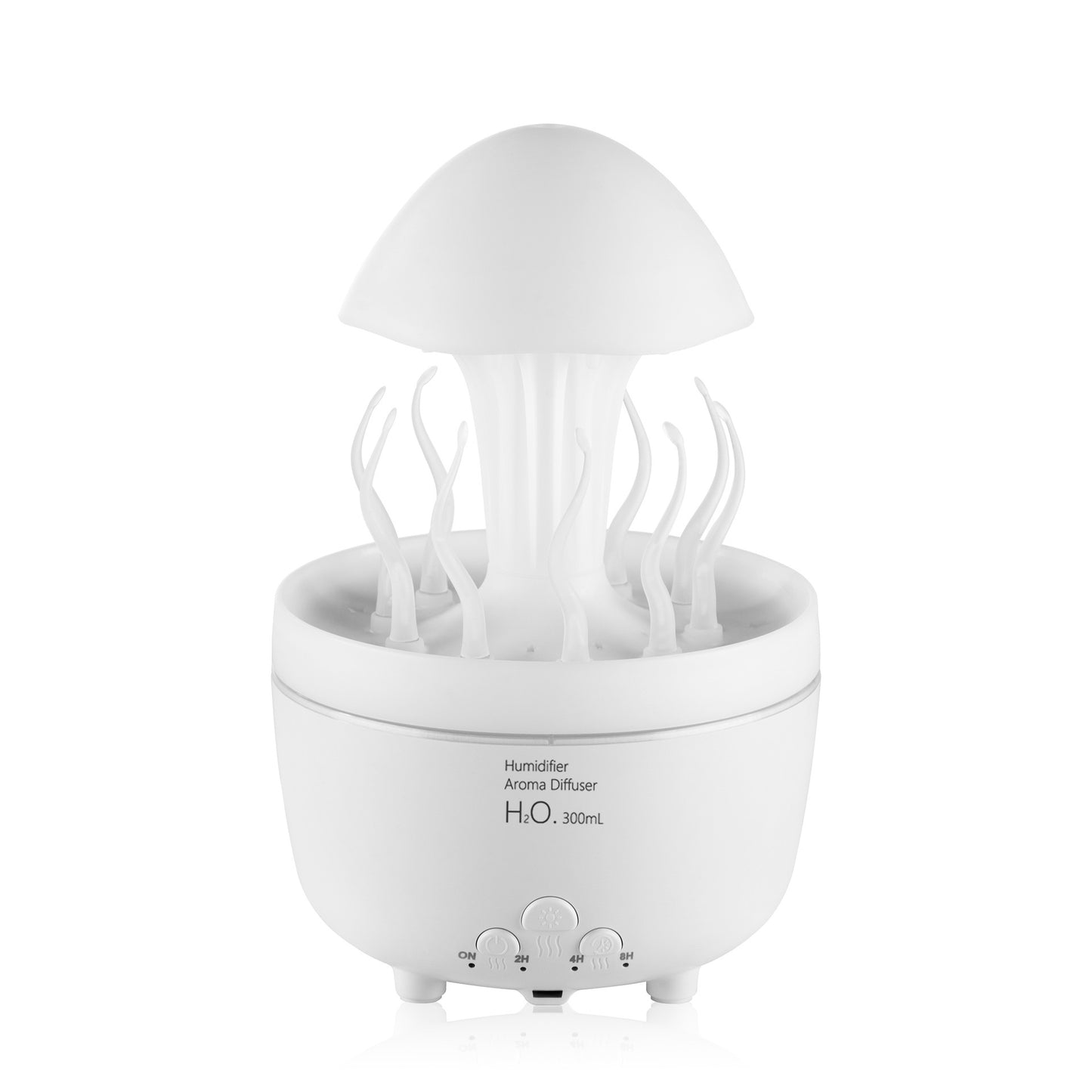 Jellyfish Raindrop Aroma Diffuser – Colorful LED Humidifier with Simulated Raindrops, Rotating Night Lamp, Aromatherapy Mist Maker for Bedroom, Living Room & Office