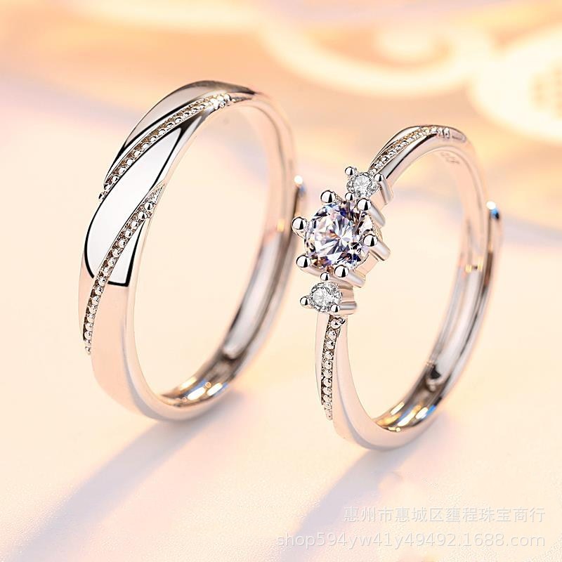 Sterling Silver Couple Rings – Matching Wedding Bands for Her & Him